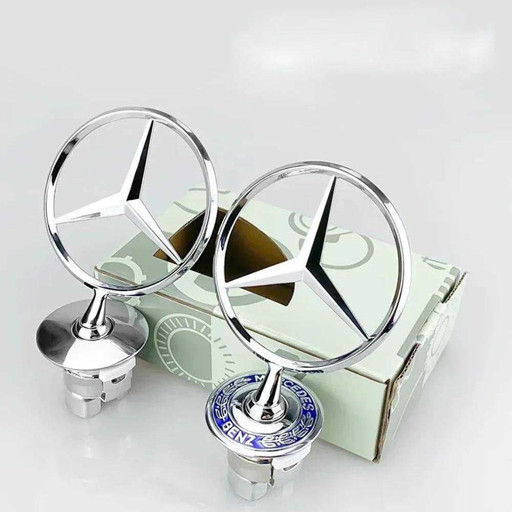 Hots Emblema-Estrela Capô-Emblema Carro Capô Dianteiro Logo Cromado Marcação Capô para Mercedes Benz Classe C E S W204 W205 W212 W213 W211 W220 W222