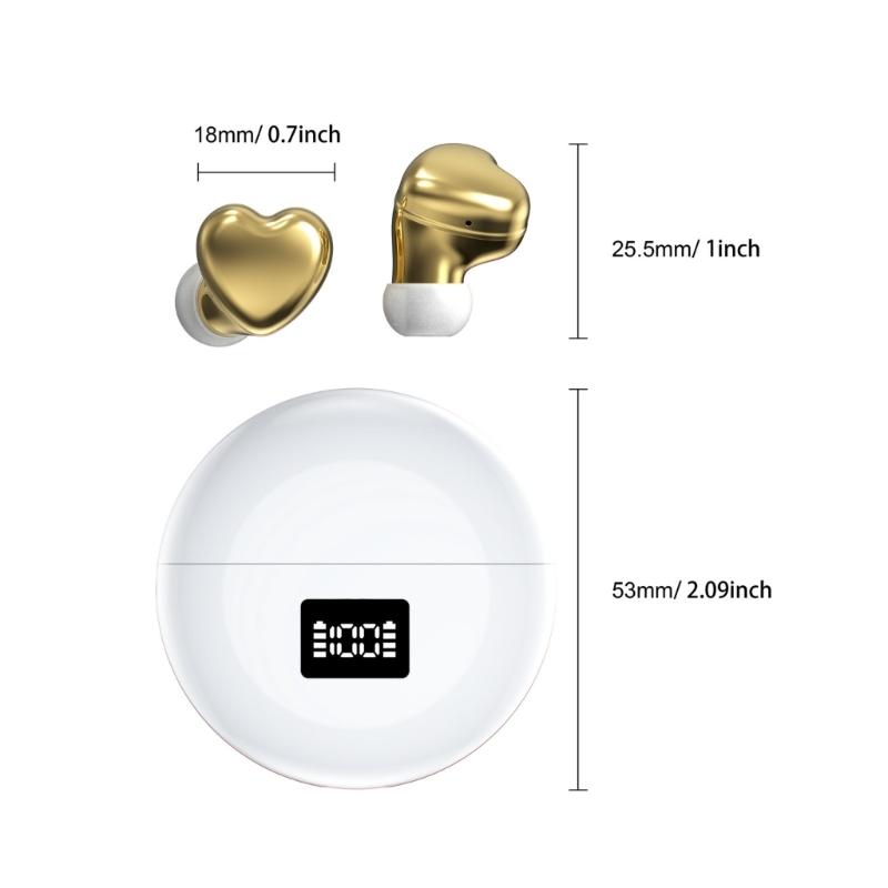 Lovely Heart Shape Wireless Earphones Earbuds With Modern Wireless Headphones And Comfortable Fit For Daily Use TE-I3