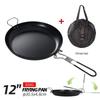 Portable Non-Stick Iron Frying Pan for Outdoor Camping and BBQ