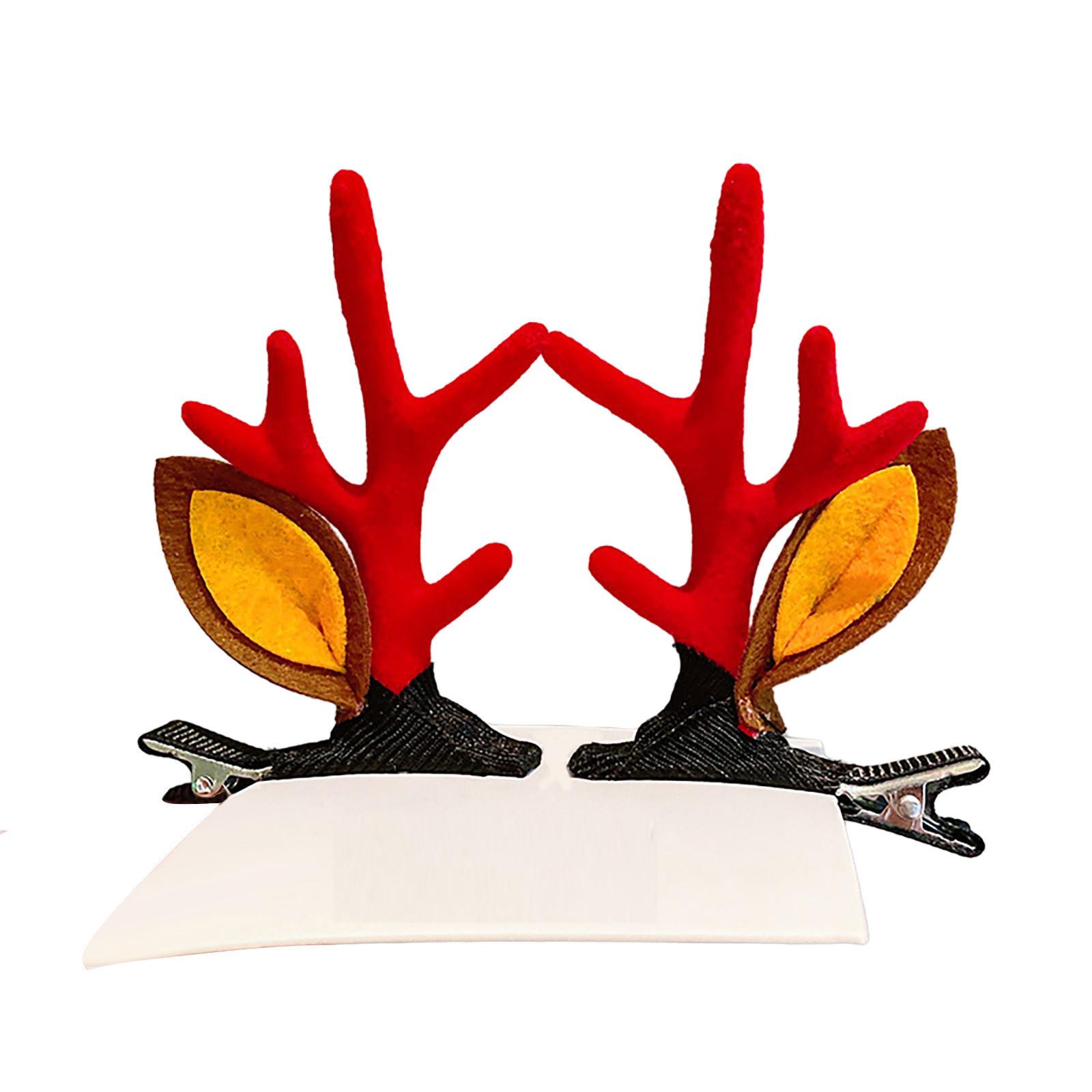 

Рождественская заколка для волос с рогами, головной убор, милые аксессуары для волос красный