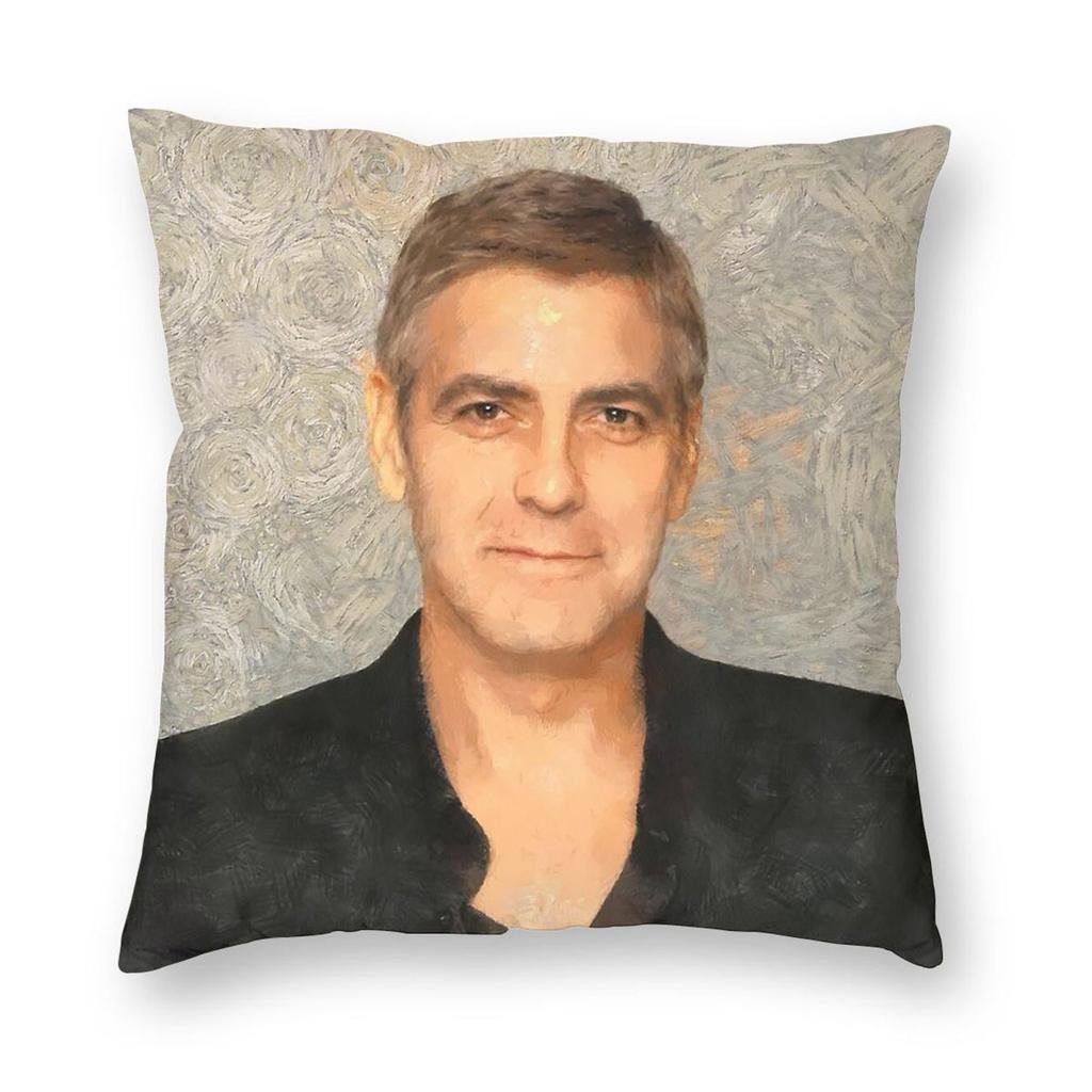 George Clooney Actor Square Pillowcase Polyester Linen Velvet Pattern Zip Decorative Throw Pillow Case Bed Cushion Cover