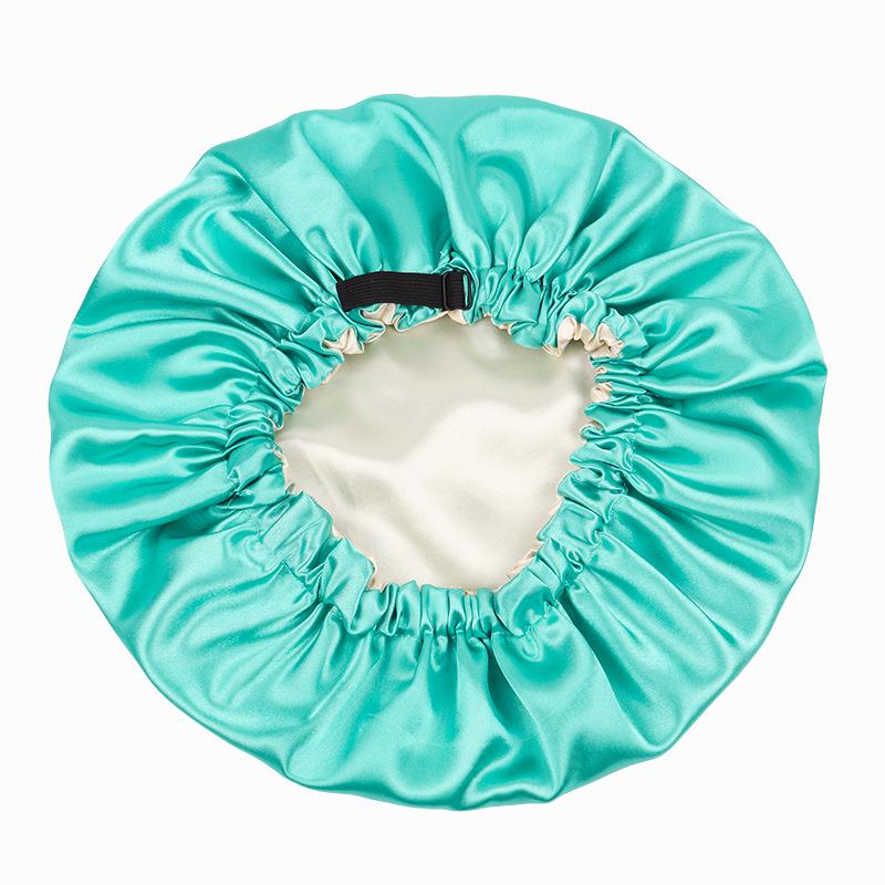 

Двухслойная атласная шапочка для сна с регулировкой, из искусственного шелка, для ухода за волосами One Size