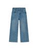 Zhi Zhi Winter Cropped Wide-Leg Fleece Jeans for Petite Women - Thick Plus Velvet Stretch Denim
