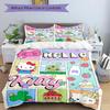 3pcs Hello Kitty's Whimsical World Printed Quilt Set - Includes 1 Quilt Cover and 2 Pillowcases, Machine Washable - Suitable for All Seasons.H054