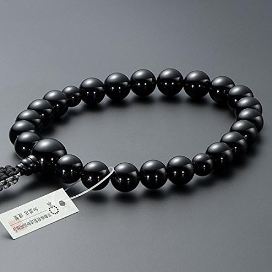 Buddhist altar store Takita Shoten Prayer beads Jodo Shinshu authentic prayer beads Black onyx 22 beads Pure silk string tassel Kyoto prayer Honren