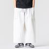 Retro Men's Wide Leg Pants Summer Plus Size Solid Color Pants