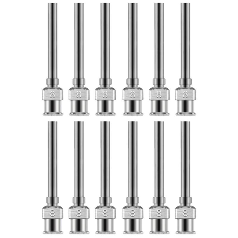 

12 шт. 38 мм наконечники-иглы для дозирования, трубки из нержавеющей стали, обеспечивающие плавное течение, для DIY-проектов и лабораторного использования