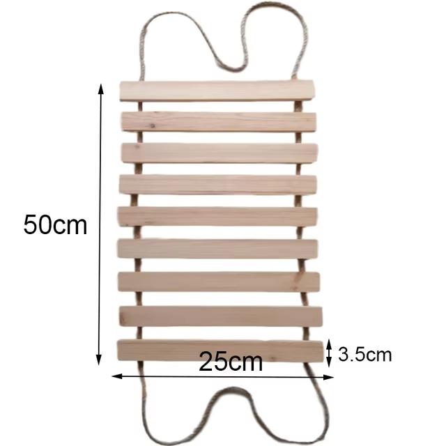 Cat Activity Wall-Mounted Furniture Center Wooden Sisal Scratcher Climber & Bridge with Rope Steps for Kittens and Adult Cats
