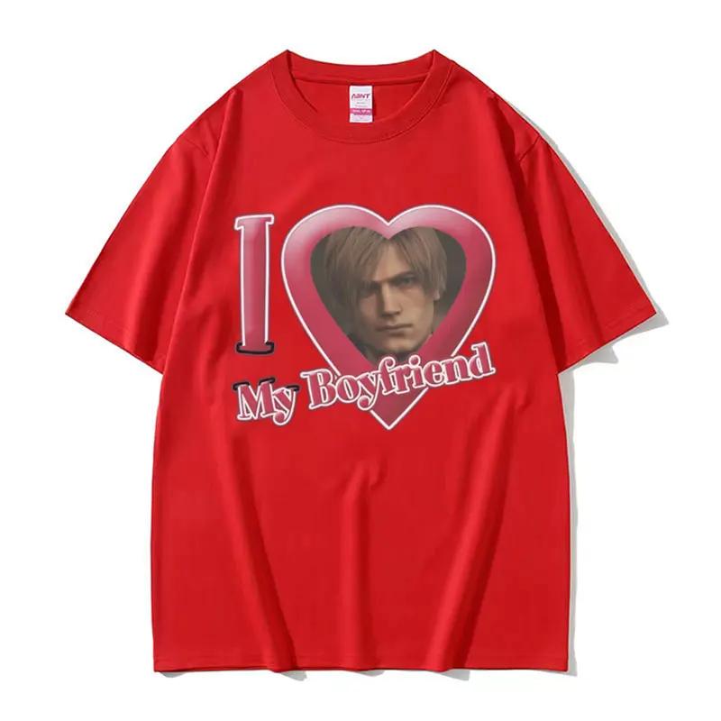 I Love My Boyfriend Leon S Kennedy Graphic T-shirt Women's Harajuku Cool Fashion T-shirt Women's Extra Large T-shirt