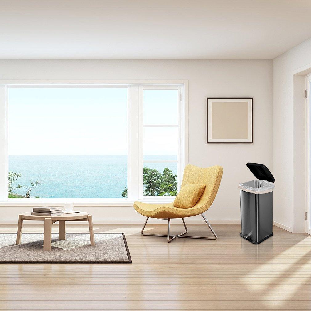 Meidong Garbage Bags 50L Garbage Bags Strong Big Unscented Bags Rolls 115 Eco-friendly (5 Counts)