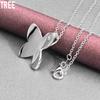 925 Sterling Silver Butterfly Pendant Necklace Fashion Charm Wedding Jewelry