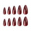 24pcs Long Red Fake Nail Valentine's Day Solid Color Glittering Press-on Nail for Women and Girls Nail Decoration
