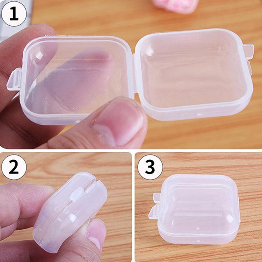 15/30/45pcs 3.5cm Clear Mini Storage Containers Anti-lost Organizer for Travel Jewelry Earplugs & Household Tiny Accessories