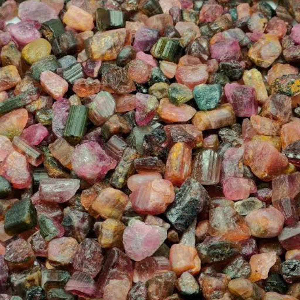 Multi Tourmaline Gemstone Rough, Rough Minerals Untreated Rough, 4-10 MM Size Rough. Multi Tourmaline Rough Gemstone For Jewelry Making.