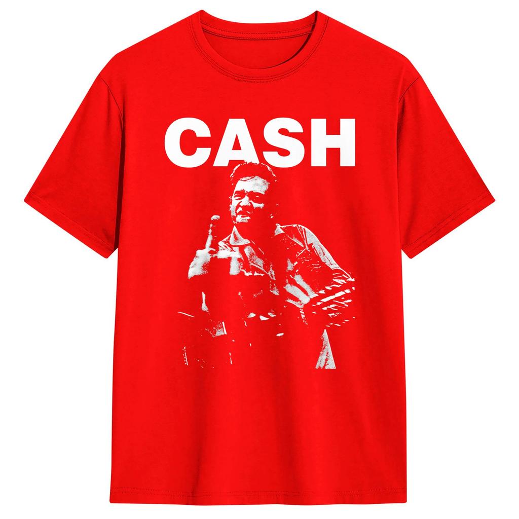 T-shirt Johnny Cash Dito Medio Spiaggia T-shirt Popolari Cotone Comodo Top Oversize Magliette Manica Corta Y2K Top Basici