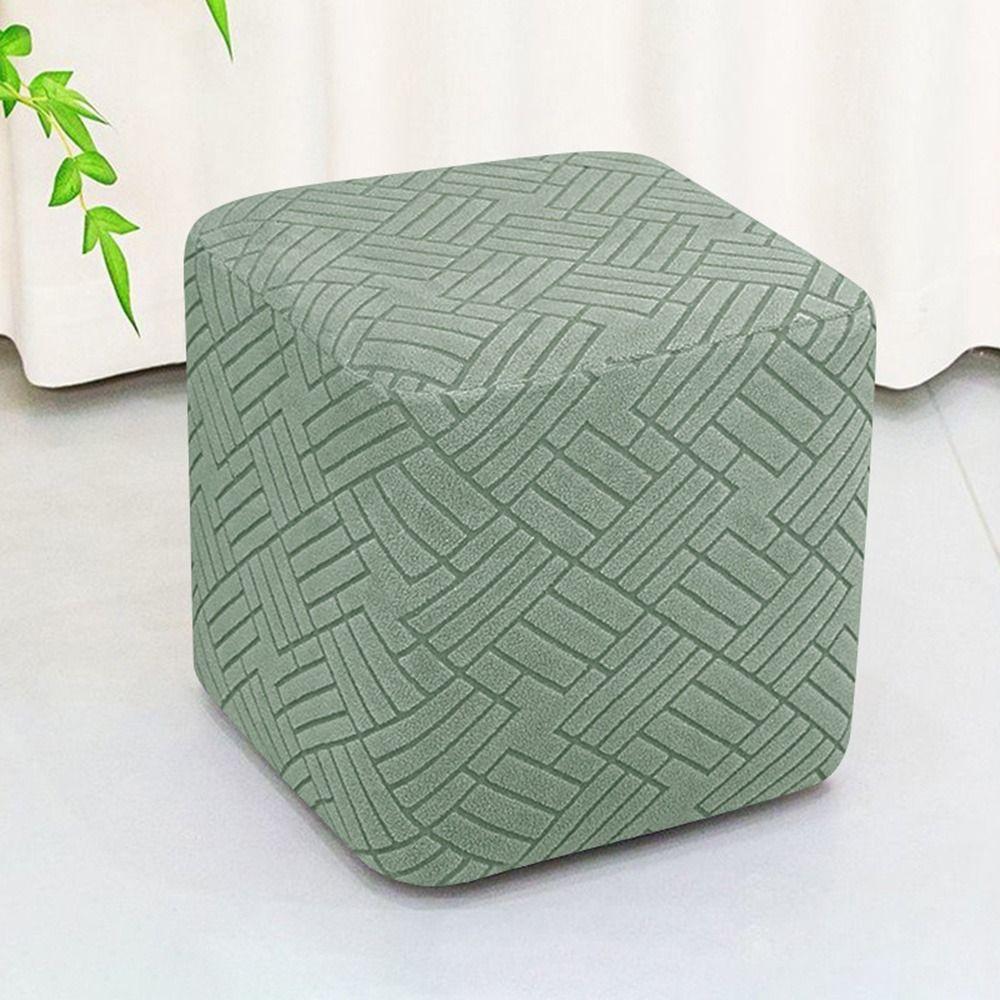 Full Coverage Ottoman Covers Geometric Jacquard Furniture Slipcovers Sofa Footstool