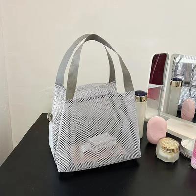 Women Men  Makeup Storage Bag Case Large Capacity Zipper Cosmetic Mesh Bag Travel Tote Swimming Beach Wash Toiletry Bag