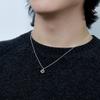 THE KISS Disney Mickey Pair Necklace 50cm DI-SN729CZ - Silver 925 Two-Tone Matching Set for Couples with Stone Accent & Gift Box