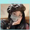 Elegant Pu Leather Beret For Women Versatile Retro Chic Sun Blocking Cap