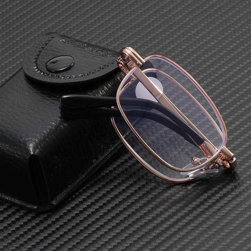 

Source Folding Reading Glasses Anti-Blue Light Far And Near Dual-Purpose Metal Full Frame High Definition Resin Lens Flower Glasses 400 degrees