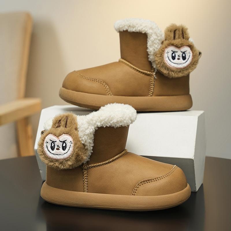 

Labubu Этнический стиль Зимние Снежные Ботинки для Мальчиков и Девочек, Сделаны из Большого Хлопка и Плюшевой Изоляции Обувь 37 хаки