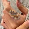 Geometric Titanium Steel Ring For Women Fashion Minimalist Hollow Design Jewelry