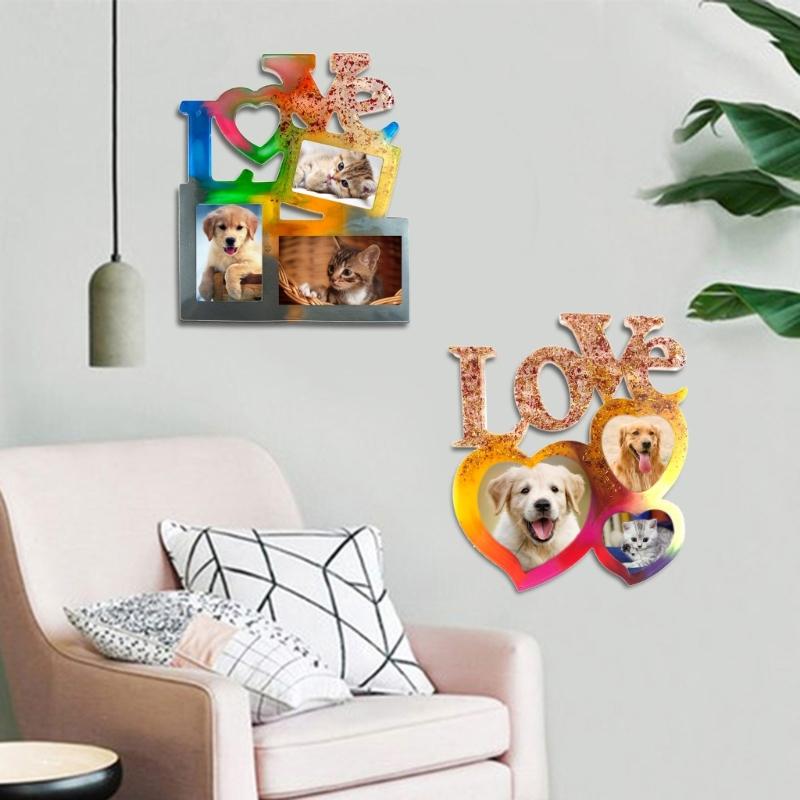 Photo Frame Decoration Silicone Mold LOVE Epoxy Jewelry Mold Resin Casting Pendant Mold Suitable for Diy Resin Crafts