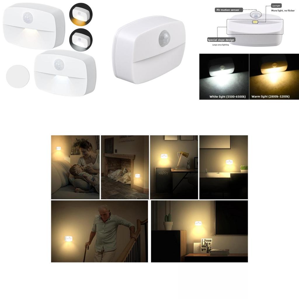 Human Body Sensor Night Light With Infrared Pir Motion Detection For Bedroom Closet Kitchen Hallway