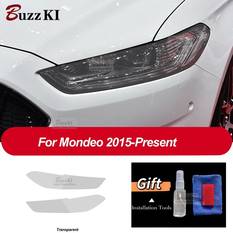 For Ford Mondeo MK5 2015-Present Car Accessories 2 Pcs Car Headlight Protective Film Headlamp Transparent Black TPU Sticker