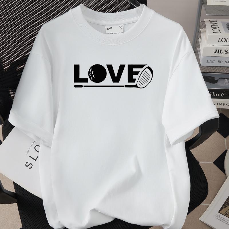 Unisex Golf Print Pure Cotton Short-Sleeve T-Shirt