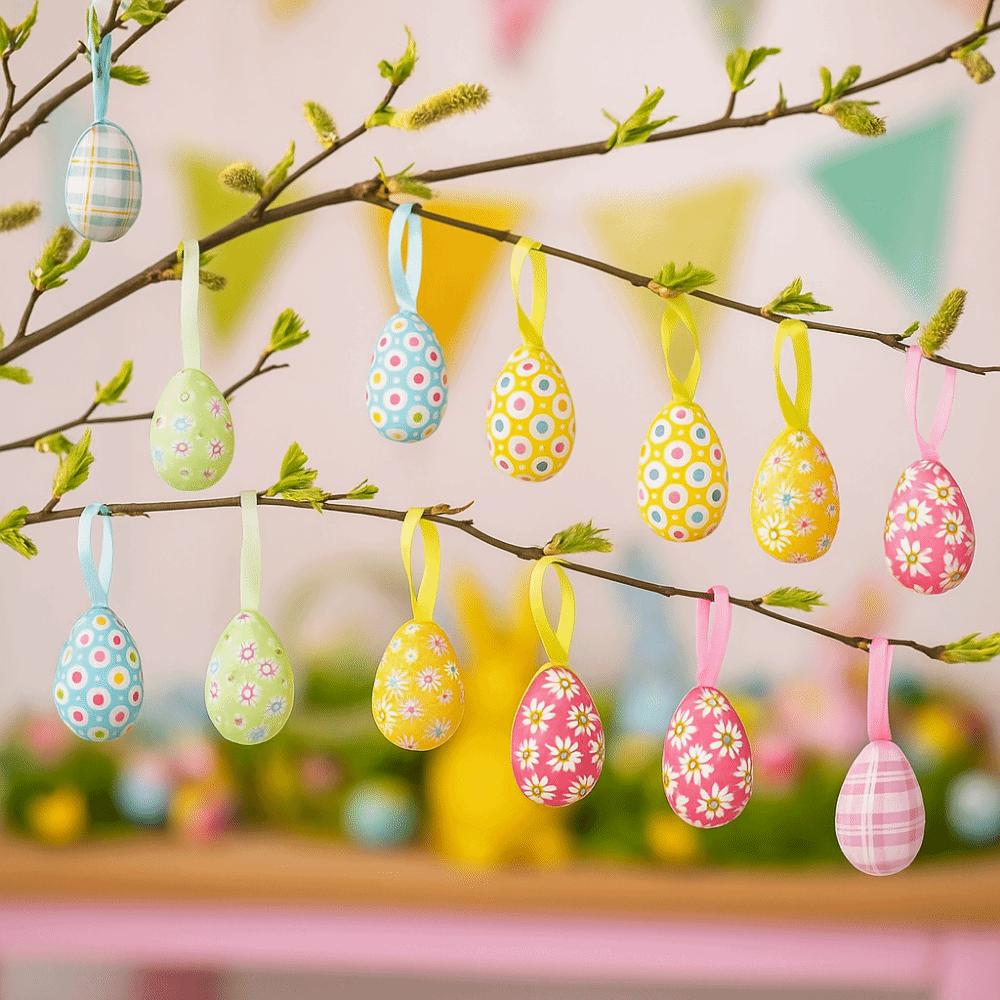 24Pcs Multicolor Hanging Ornaments Cute Easter Party Decorations Home Decorations