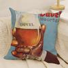 Cool D-Duvel Moortgat Brauerei 2 Kissenbezüge Natürlicher Leinen Doppelseitiger Druck Sofa Heimdekoration Kissenhülle