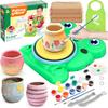 Pottery Wheel for Kids - Complete Pottery Painting Kit Arts and Crafts for Kids Ages 8-12 with 3 Pack Air Dry Clay Art Supplies Toys for Girls Boy