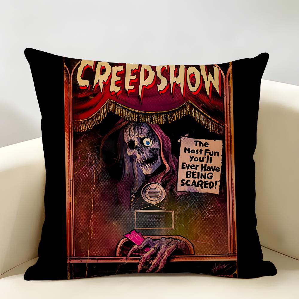CCreepshow Movie Terror Cushion Cover Natural Linen Organic Fabric DoubleSided Printing Room Sofa Decor Pillow Case