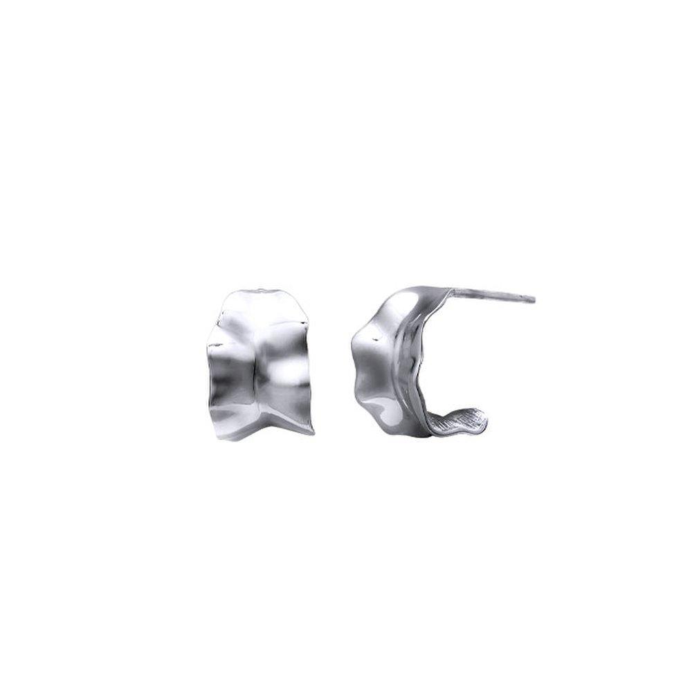 Wave Silver-White Earrings Heqsvw11861M