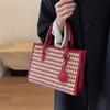 Woolen Large-capacity Commuter Tote Bag Women's Autumn and Winter New High-end Light Luxury Red Bridal Wedding Bag