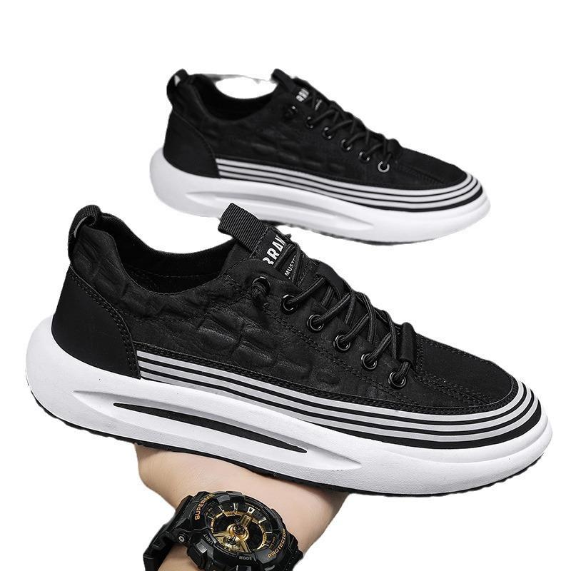 Chaussures d'automne nouvelles chaussures décontractées à semelles souples chaussures de sport à semelles compensées chaussures de toile en tissu soie glacée