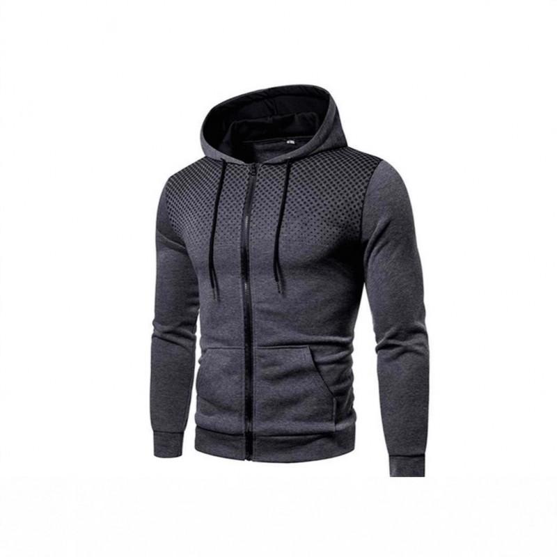 Mens Hooded Zip-Up Sweatshirt Lightweight Casual Sport Pullover Fall