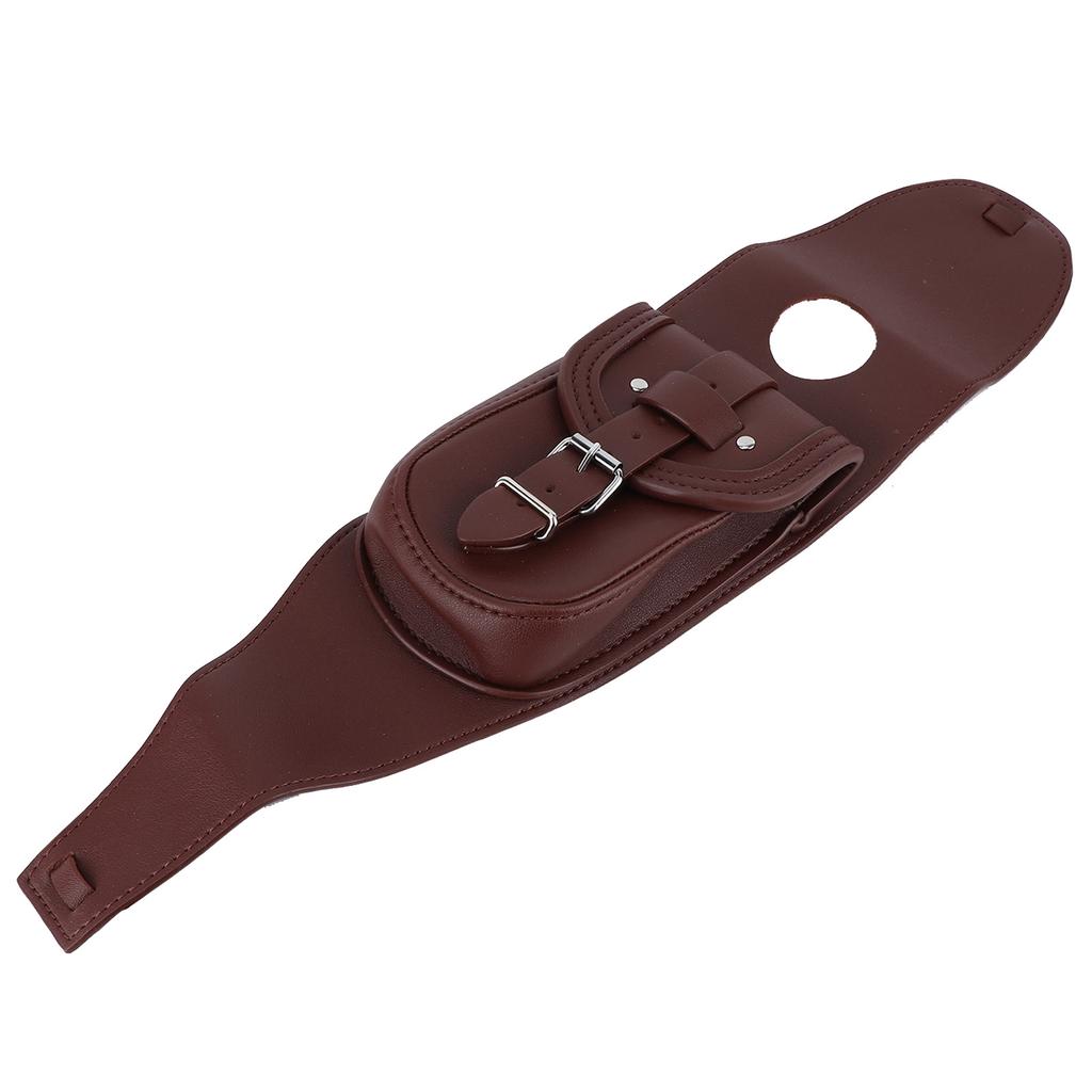Motorcycle PU Leather Gas Fuel Tank Cover Panel Pad Bib with Pouch Motorbike AccessoryBrown