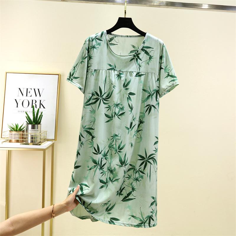2025 Women's Summer Floral Cotton & Silk Dress - Slimming French Style with Pleated Rayon & Short Sleeves