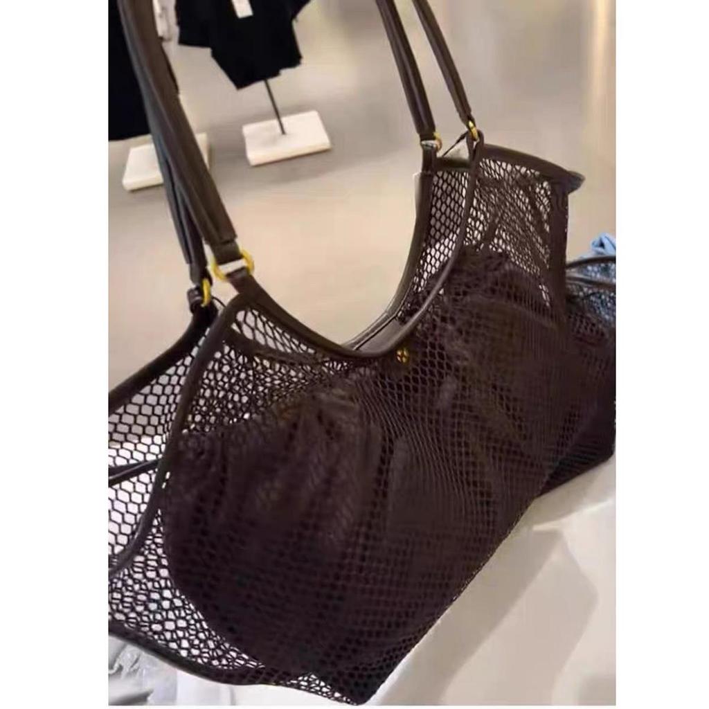 Dámská síťovaná plážová cestovní taška přes rameno s velkou kapacitou, ležérní nákupní taška, úložný prostor na plážové hračky, dutý design rybářské sítě