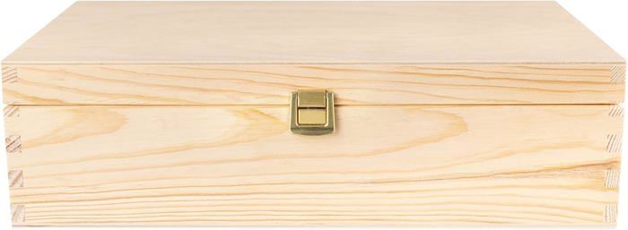 Unpainted Wooden Wine Crate Gift Box | Storage Box | 2 Bottles | 35 X 21 X 11 Cm - CREATIVE DECO