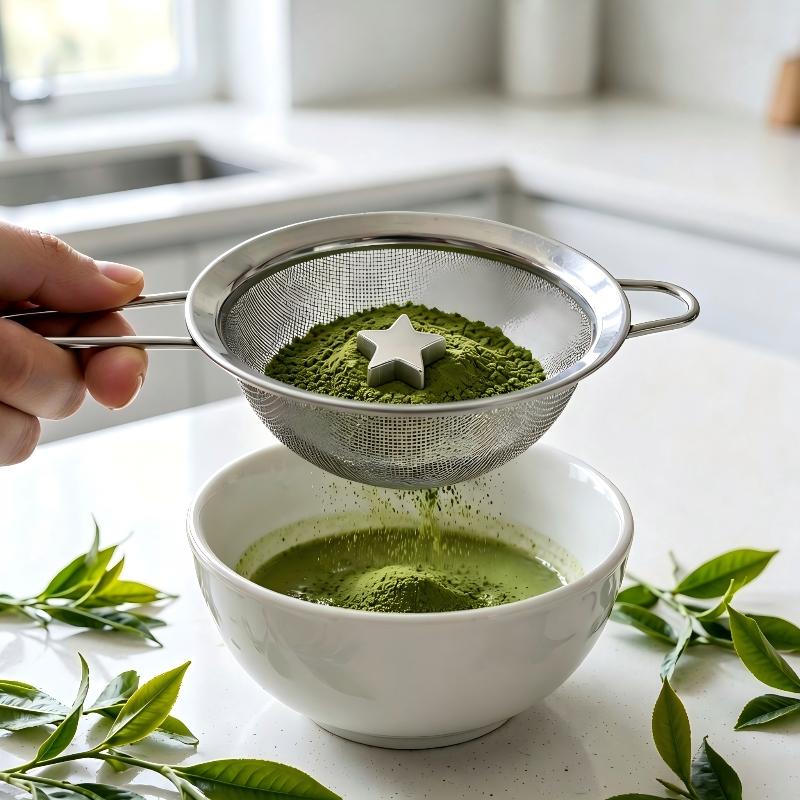 3Pcs Stainless Steel Matcha Sifter Set With Multiple Cute Shape Molds And Fine Mesh Perfect For Home Baking Matcha Making Coffee