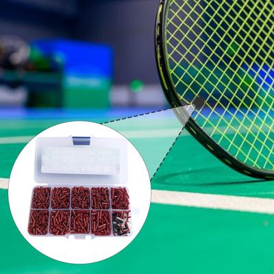 Red Badminton Racket Grommets Set Multi Size for , Technicians with Container String Protectors