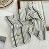 Retro Striped Square Scarf Hair Band Large Intestine Hair Band Female Niche Design Sense Square Headrope Temperament Hair