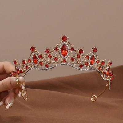 Neue Strass Königin Prinzessin Krone Barock Vintage Kristall Diadem Haar Accessoires Braut Stirnband Geburtstagsgeschenk