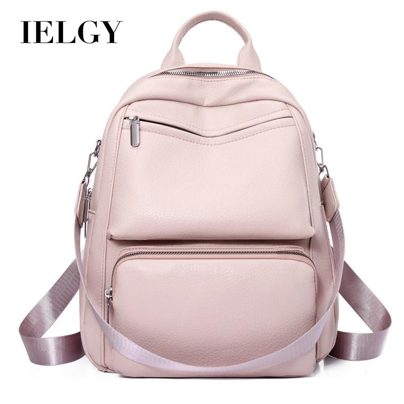 IELGY Solid Color Commuter Backpack, Spring and Summer Fashionable Large-capacity Student Backpack
