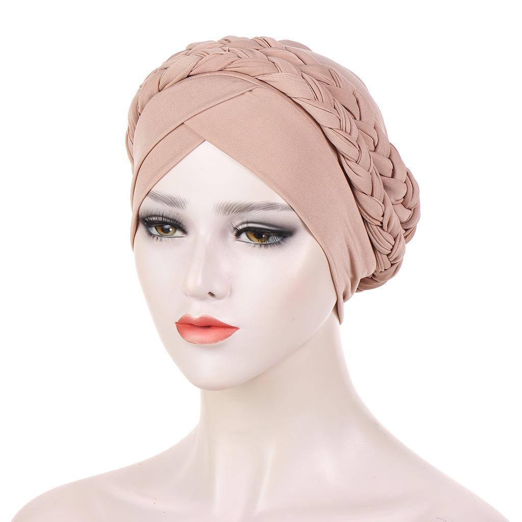 Turban elegant european și american cu pliuri de cristal: Batic Twist împletit pentru îmbrăcăminte musulmană