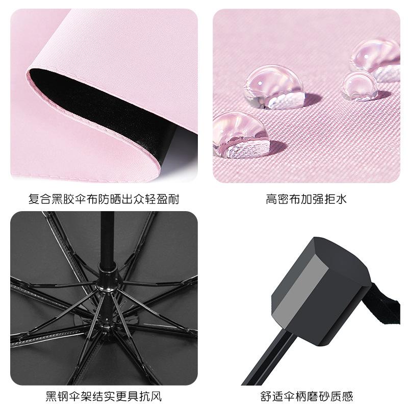Sunscreen small black umbrella women's weather and rain children's umbrella sun umbrella parasol