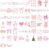 10/30/50pcs Transparent Bible Christ Phrases Stickers Pink Bow Aesthetic Decals DIY Luggage Guitar Notebook Cute Cartoon Sticker